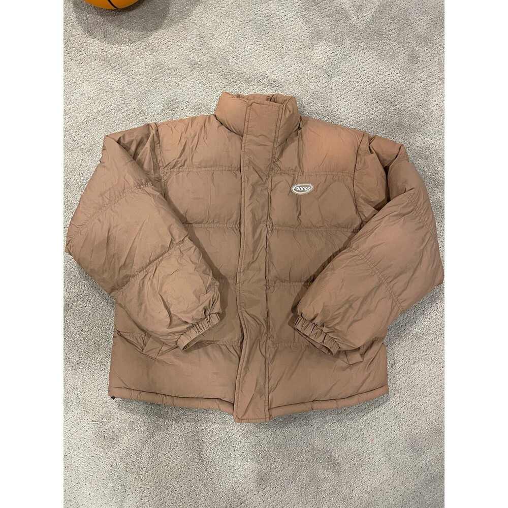 RONRON Korea Puffer Jacket Brown Pink Lined Oversized Korean Streetwear Unisex